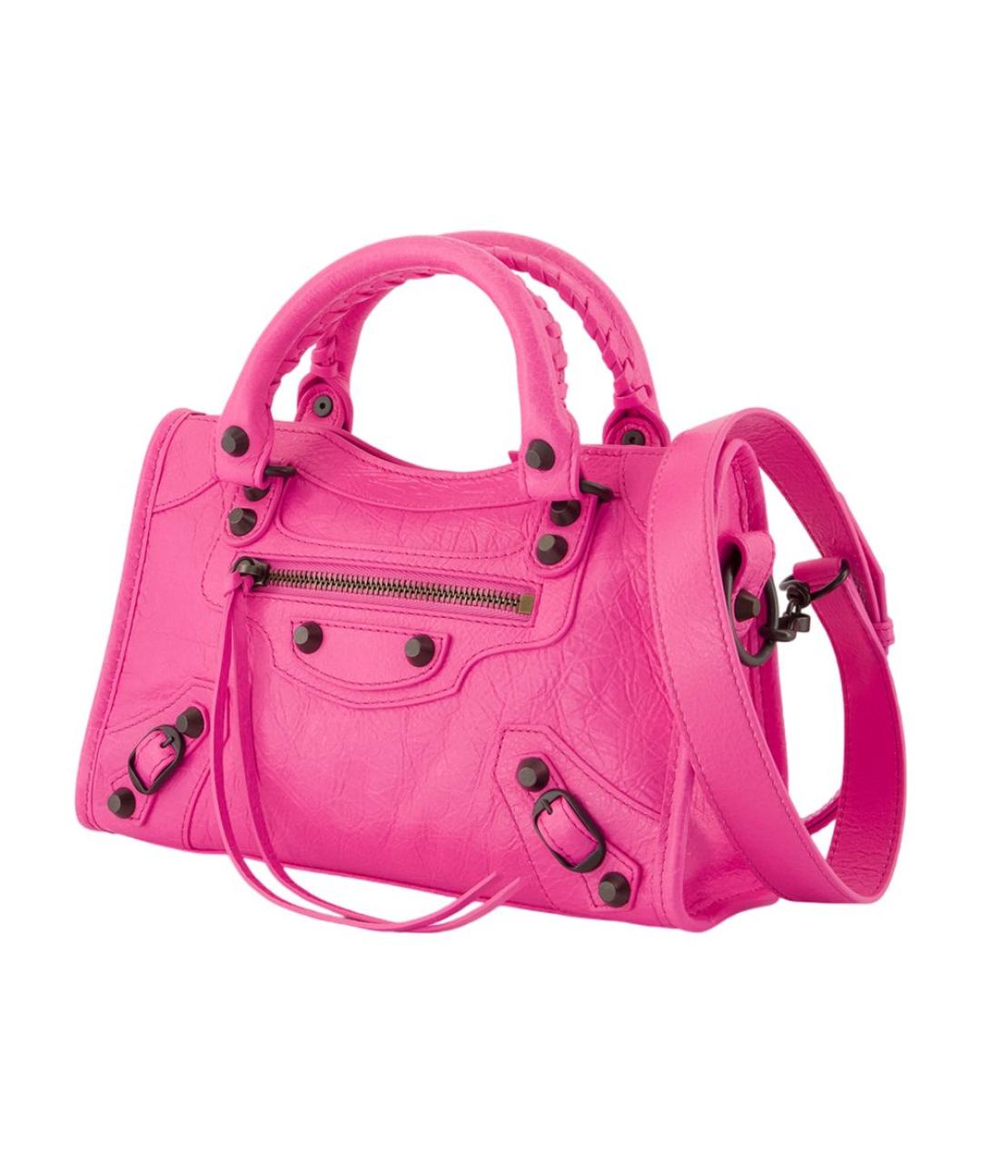 BALENCIAGA Фуксия кожаная сумка через плечо, фото 2