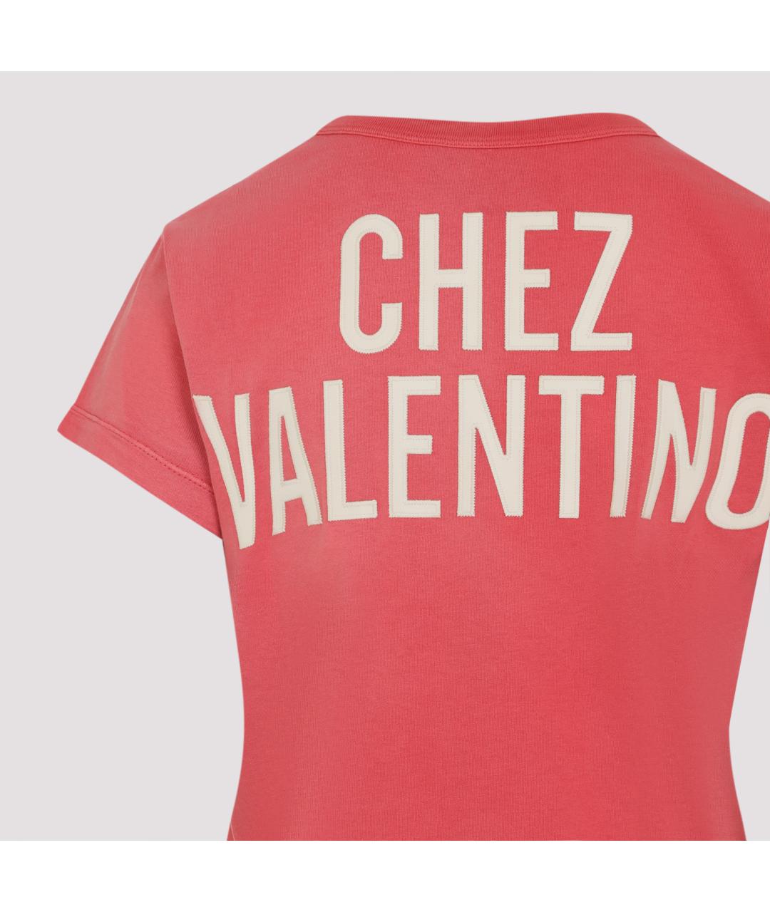 VALENTINO Красная полиэстеровая футболка, фото 4