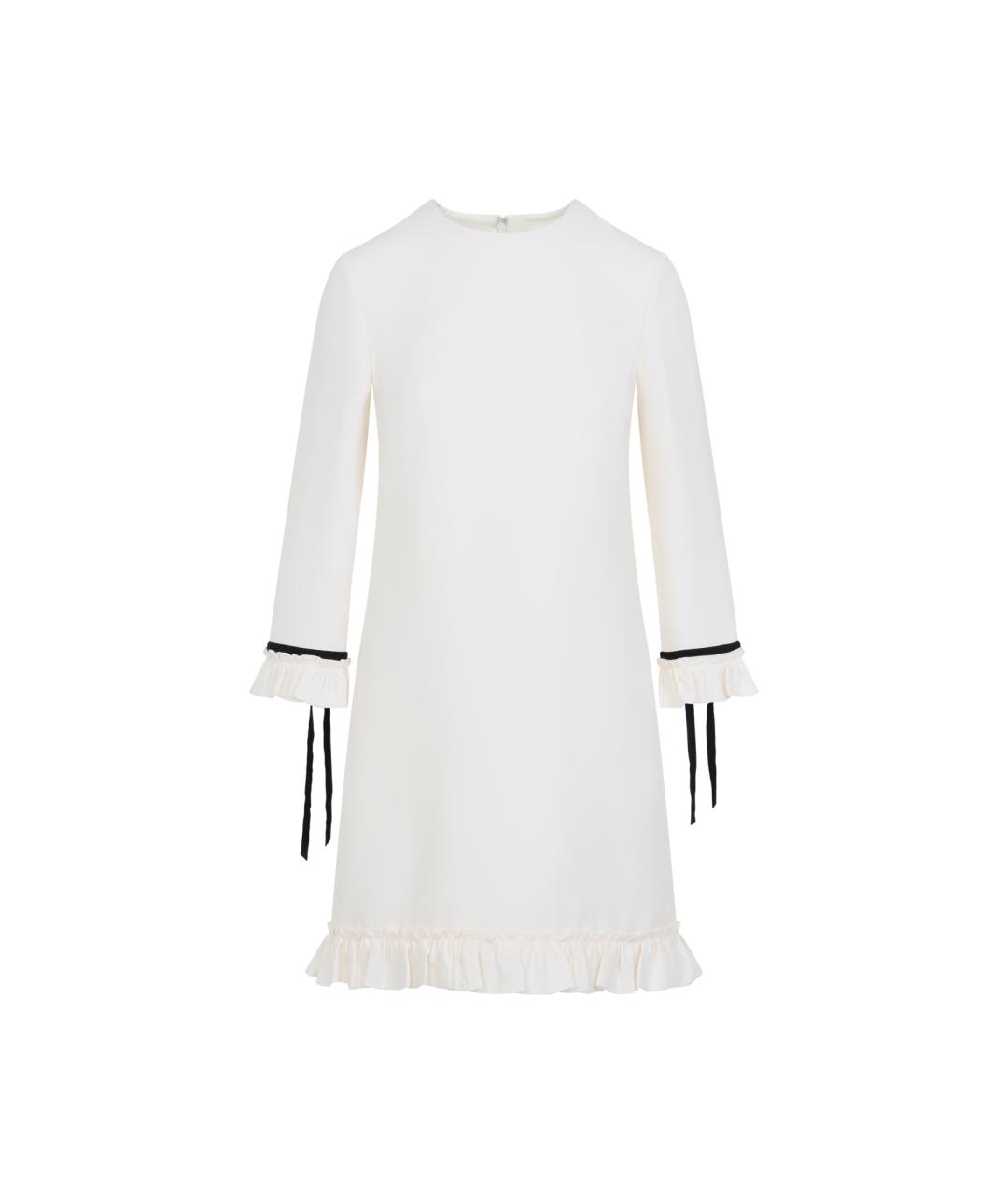 VALENTINO Белое шерстяное повседневное платье, фото 1
