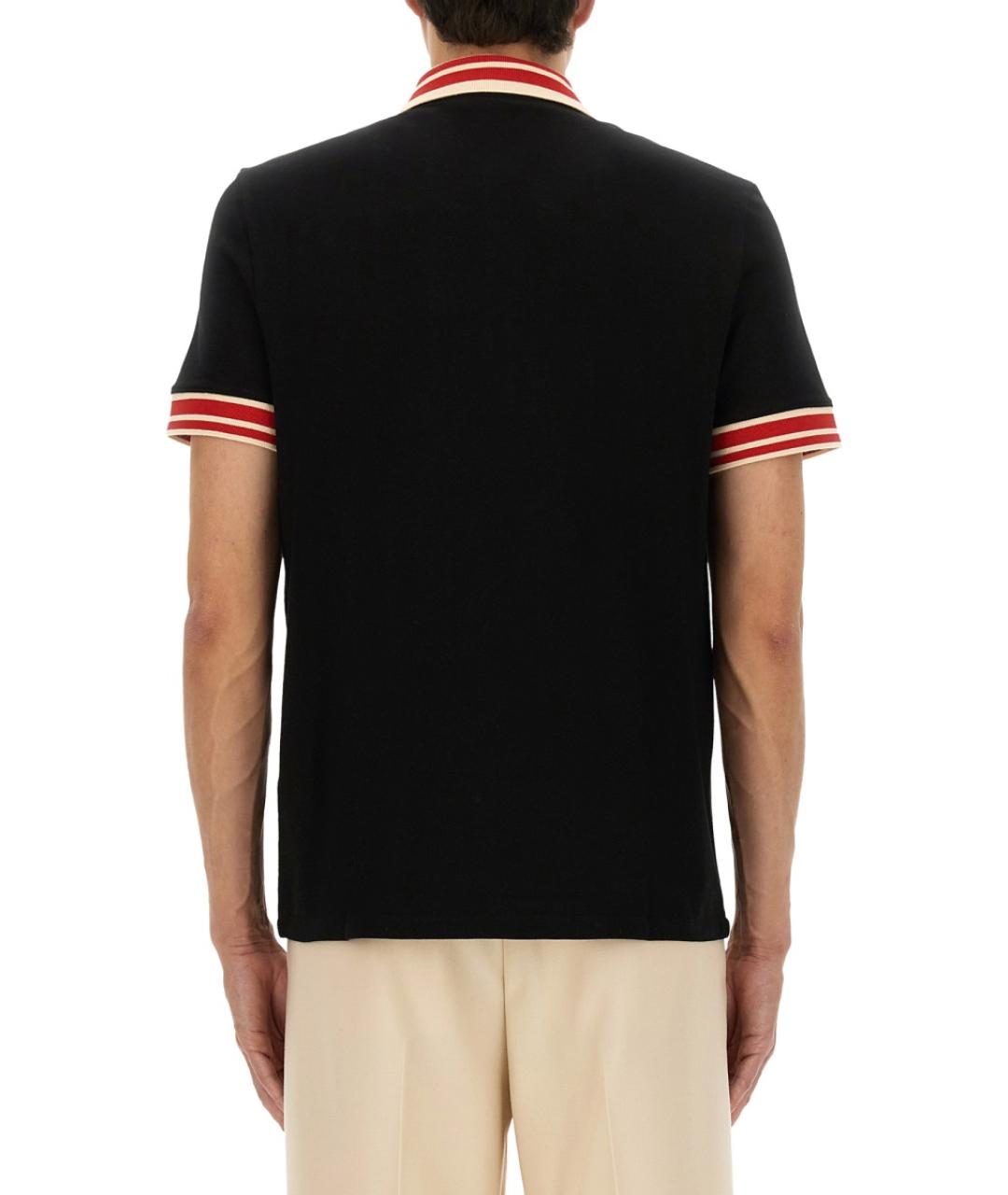 VALENTINO Черное хлопковое поло с коротким рукавом, фото 2