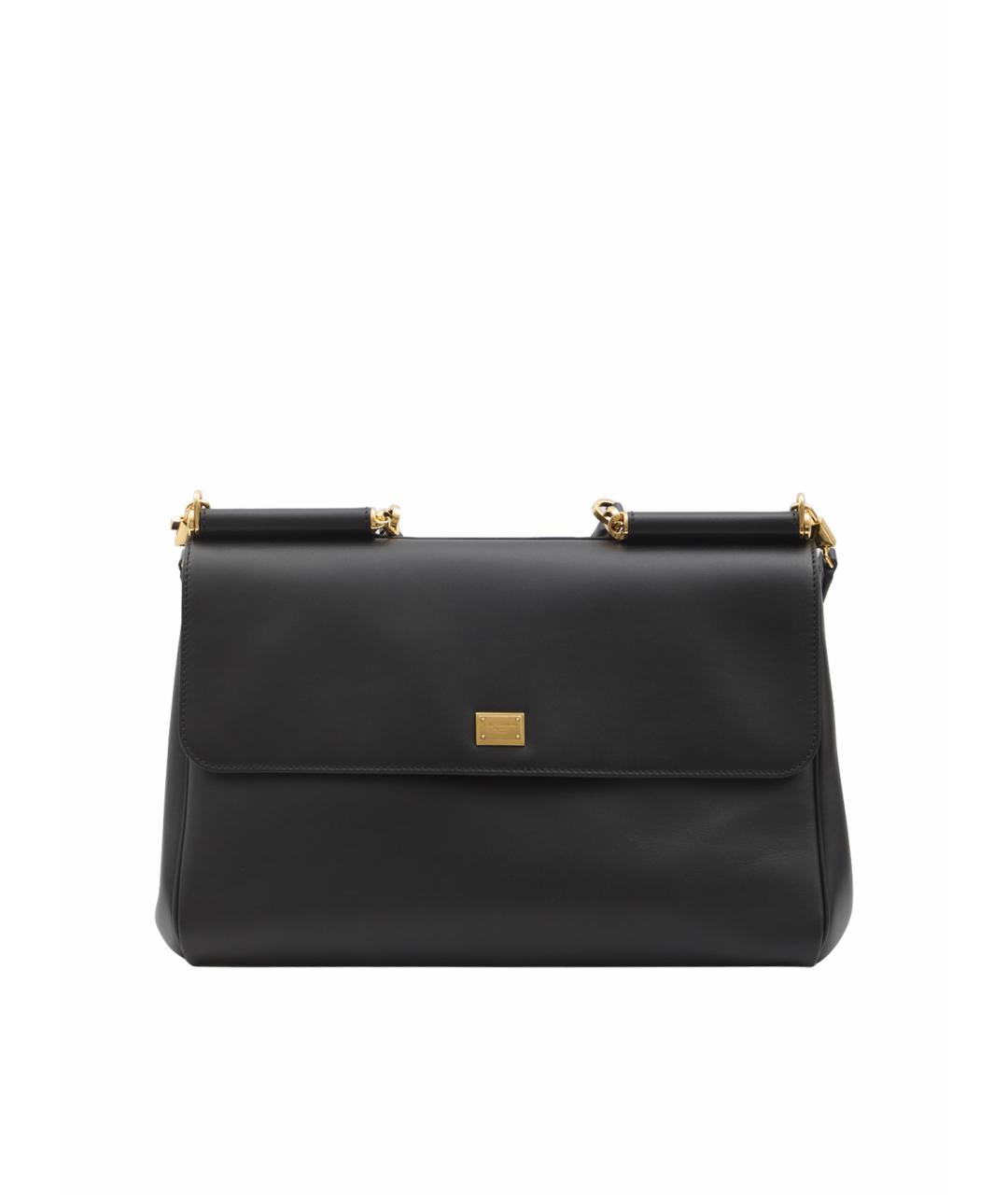 DOLCE&GABBANA Черная кожаная сумка через плечо, фото 1