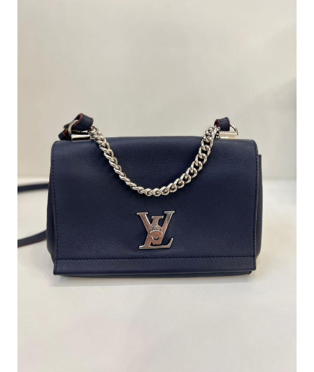 LOUIS VUITTON Темно-синяя кожаная сумка через плечо, фото 10