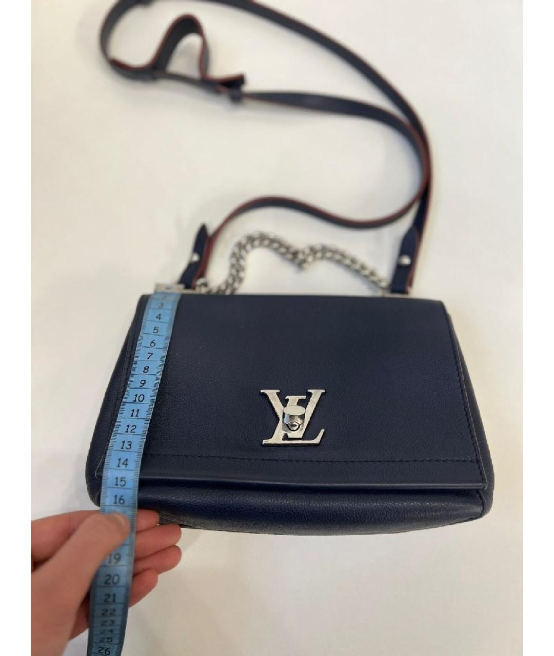 LOUIS VUITTON Темно-синяя кожаная сумка через плечо, фото 9