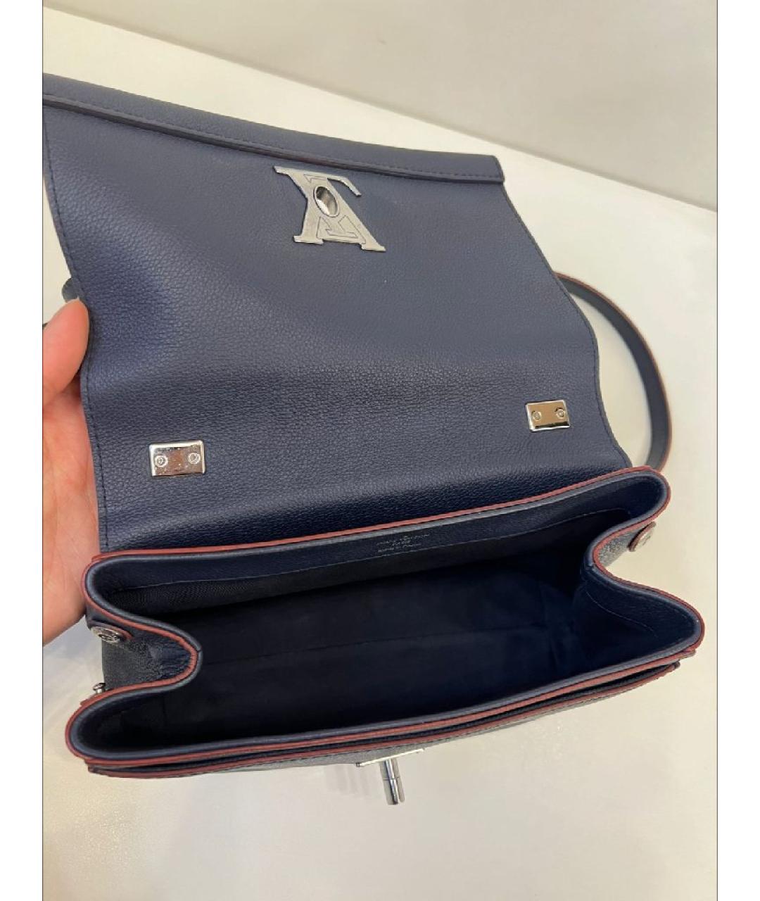 LOUIS VUITTON Темно-синяя кожаная сумка через плечо, фото 4