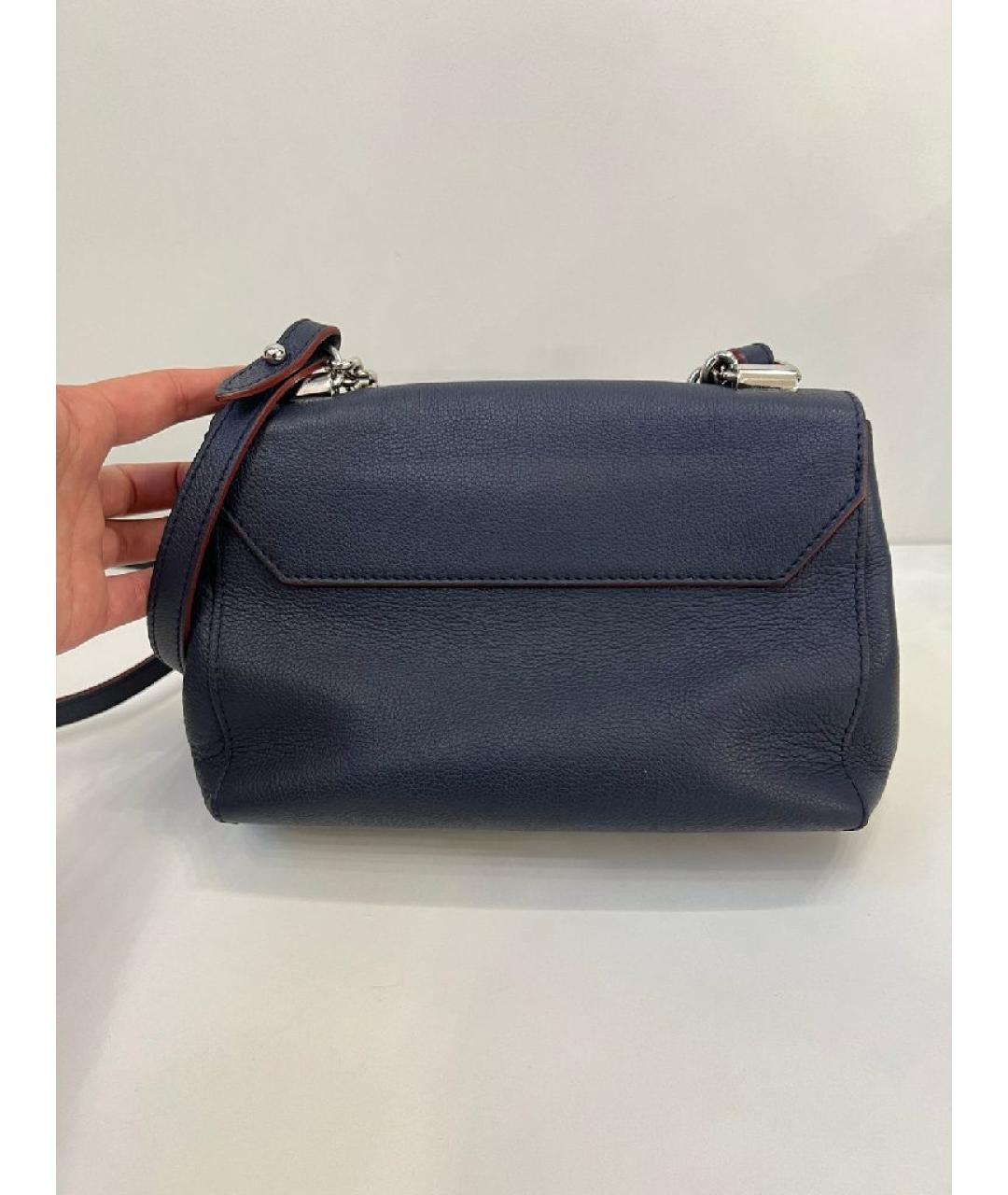 LOUIS VUITTON Темно-синяя кожаная сумка через плечо, фото 3