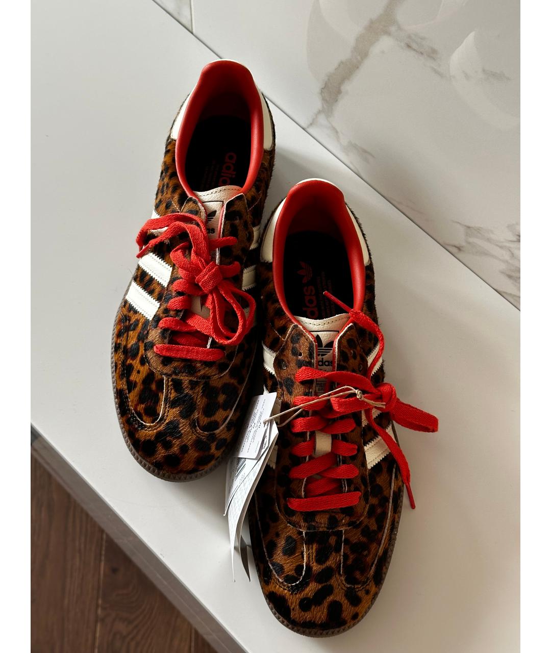 ADIDAS Коричневые кеды из экзотической кожи, фото 2