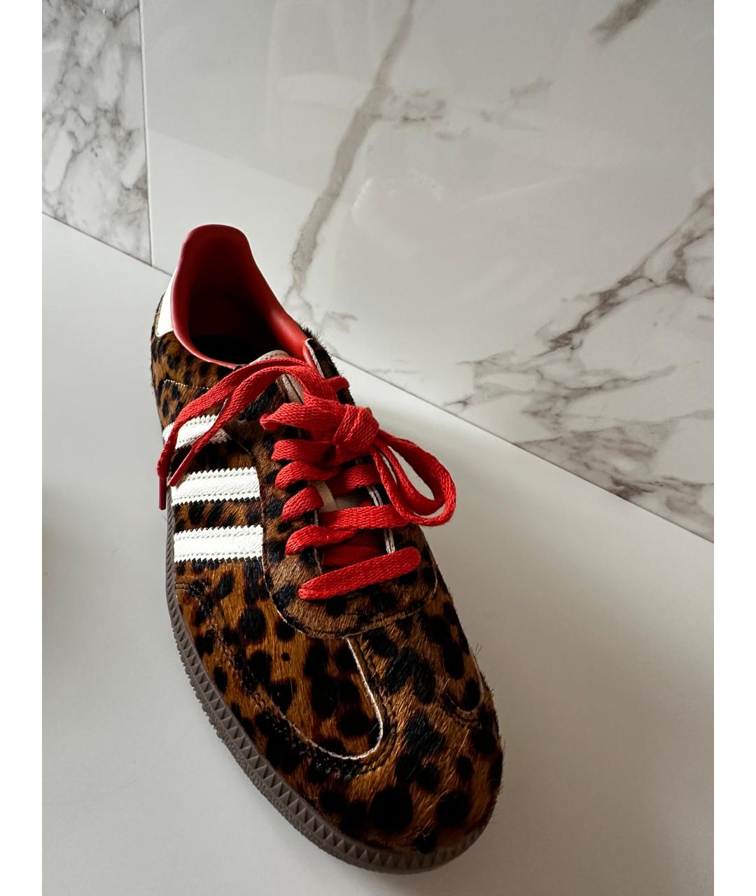 ADIDAS Коричневые кеды из экзотической кожи, фото 3