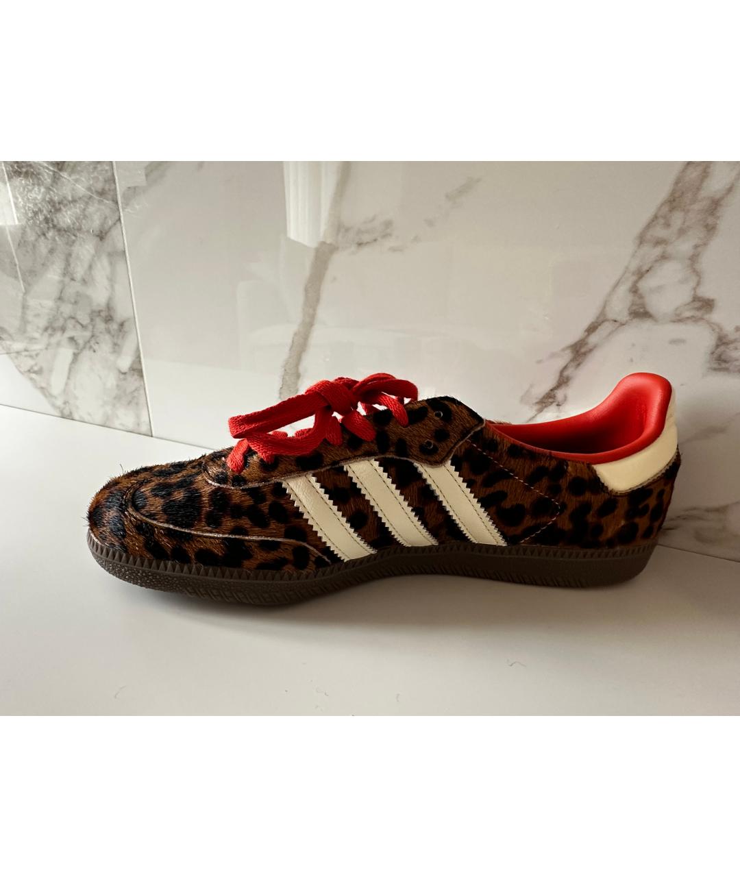ADIDAS Коричневые кеды из экзотической кожи, фото 4