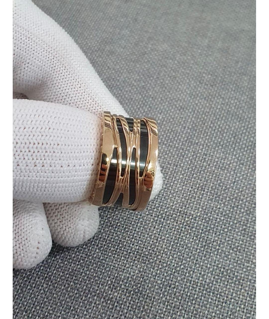 BVLGARI Черное кольцо из розового золота, фото 6