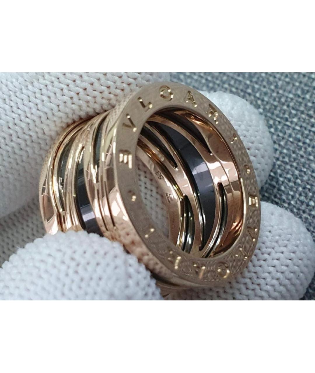 BVLGARI Черное кольцо из розового золота, фото 5