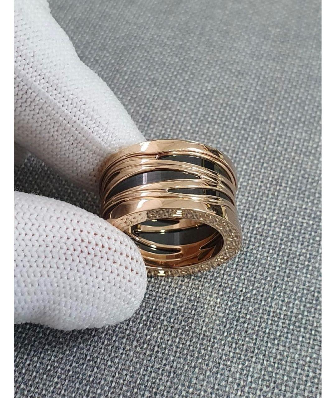 BVLGARI Черное кольцо из розового золота, фото 7
