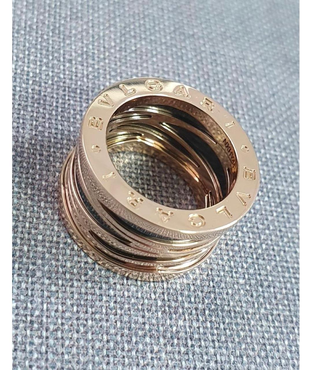 BVLGARI Черное кольцо из розового золота, фото 4