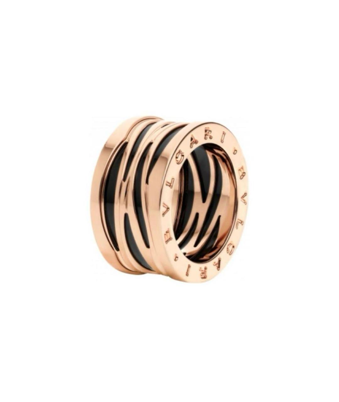 BVLGARI Черное кольцо из розового золота, фото 2