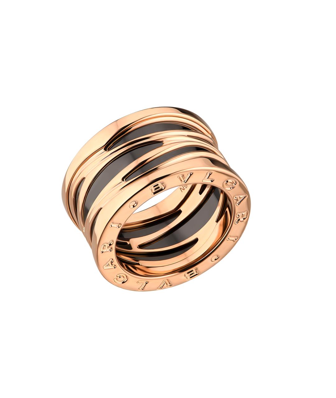 BVLGARI Черное кольцо из розового золота, фото 1