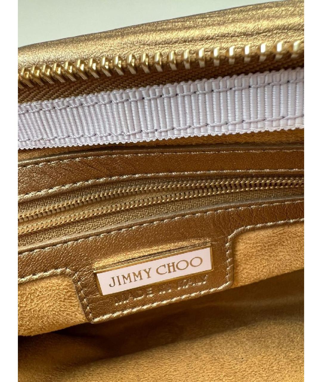 JIMMY CHOO Бежевая кожаная сумка через плечо, фото 6