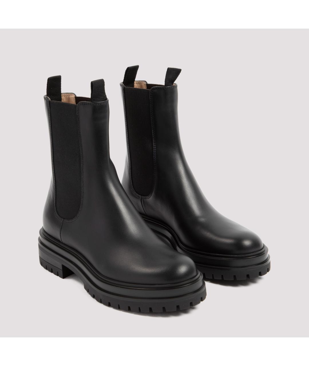 GIANVITO ROSSI Черные кожаные ботинки, фото 4
