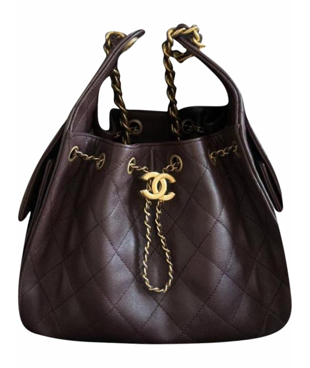 CHANEL Коричневая кожаная сумка через плечо, фото 1