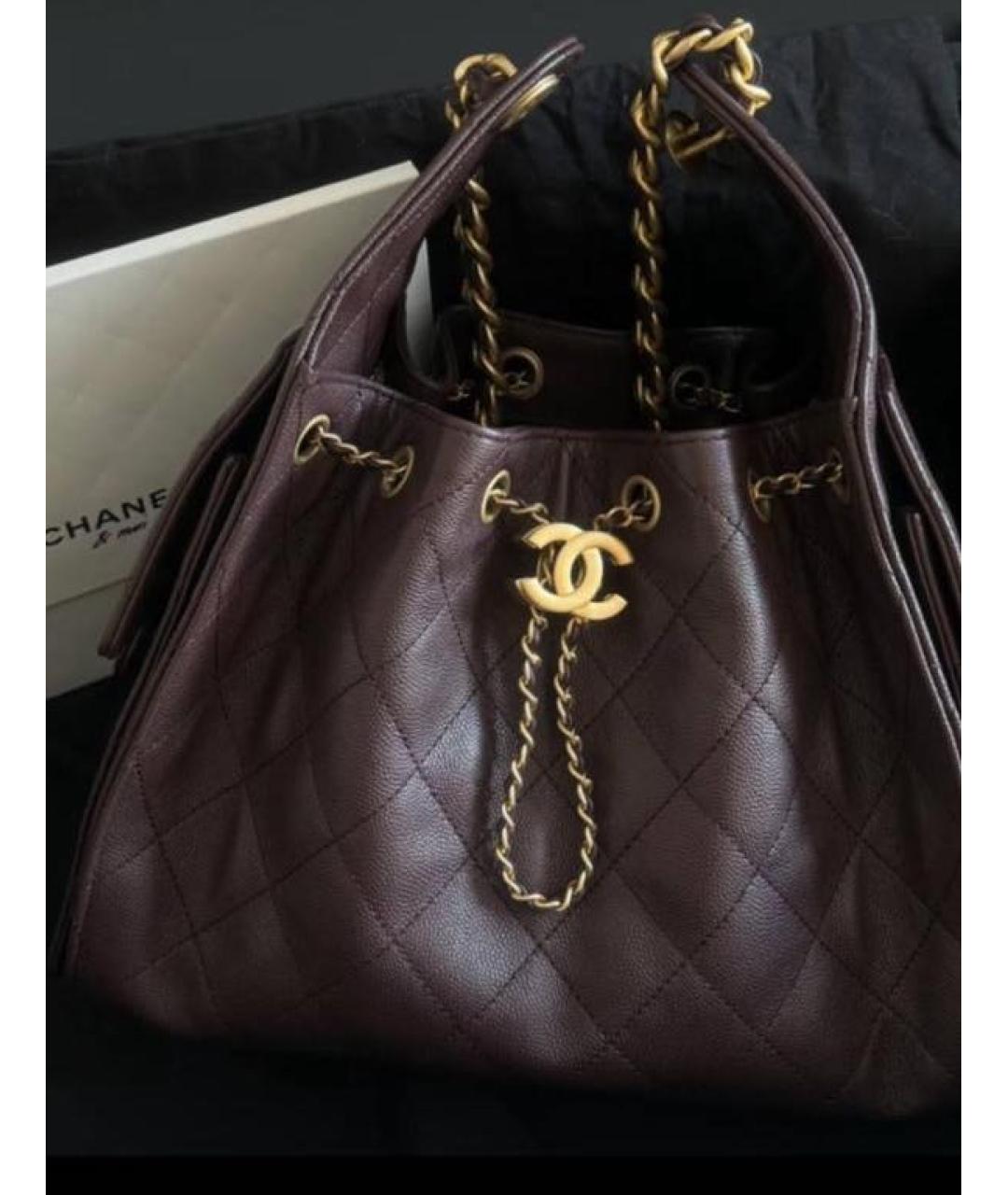 CHANEL Коричневая кожаная сумка через плечо, фото 2