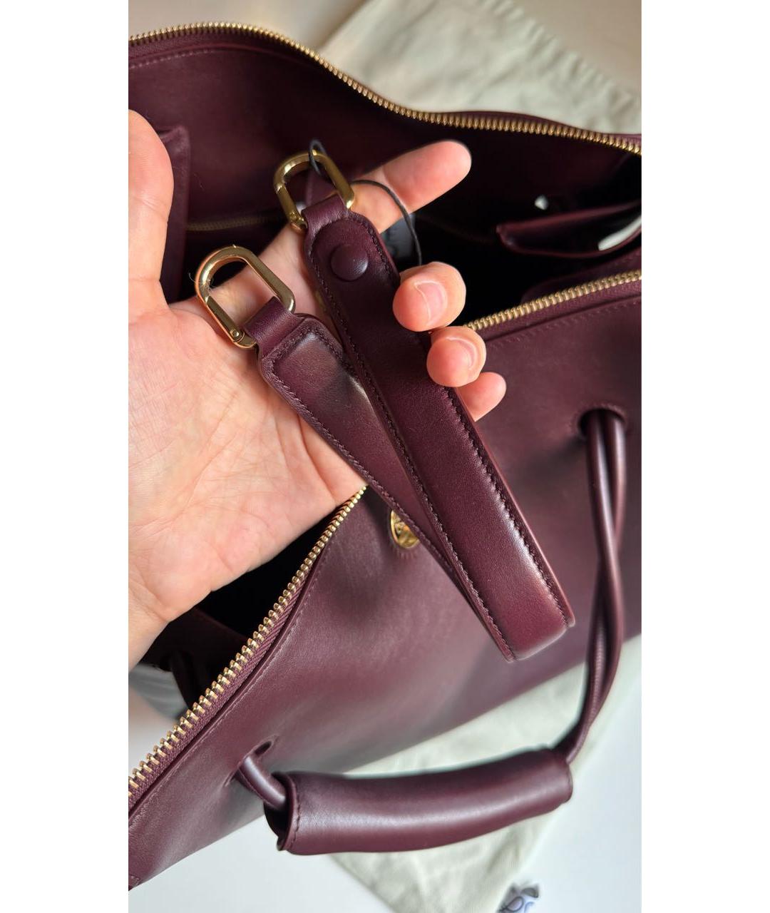 LOEWE Бордовая кожаная сумка тоут, фото 8