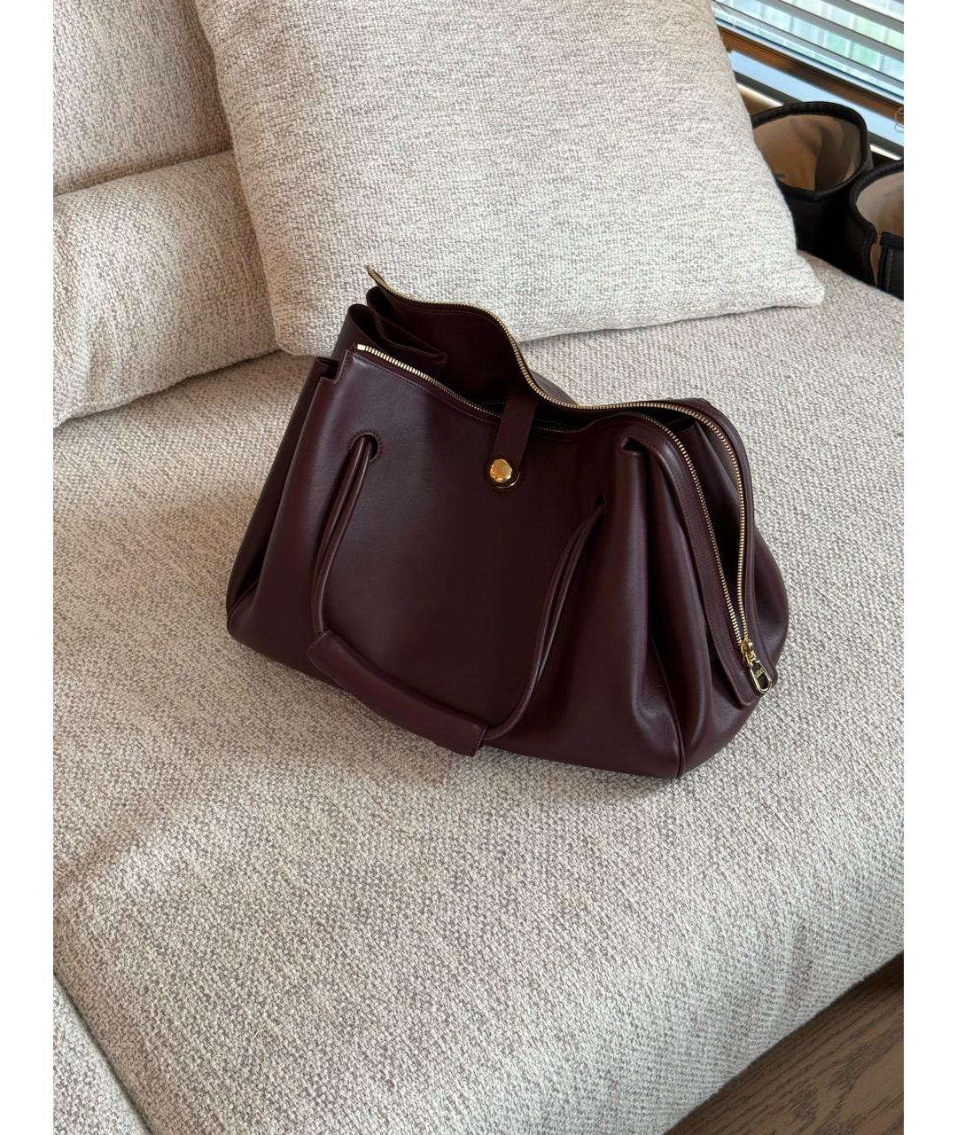 LOEWE Бордовая кожаная сумка тоут, фото 4
