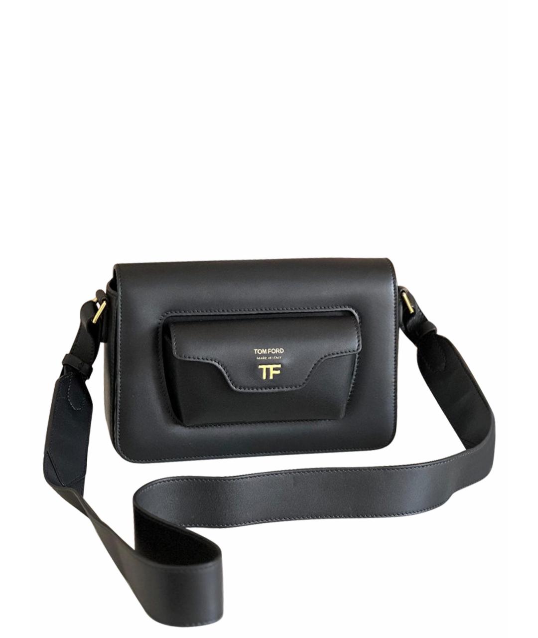 TOM FORD Черная кожаная сумка через плечо, фото 1