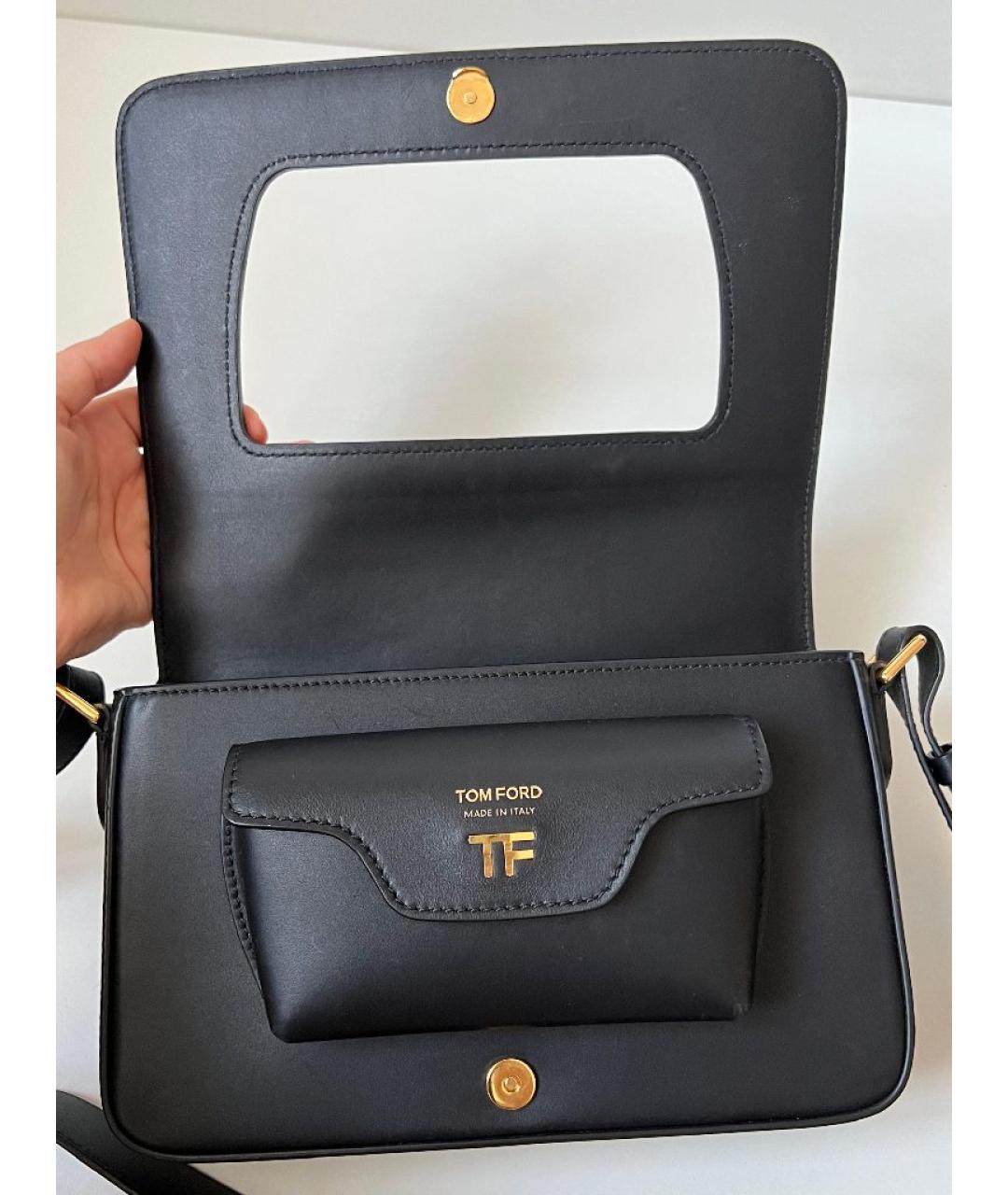 TOM FORD Черная кожаная сумка через плечо, фото 4