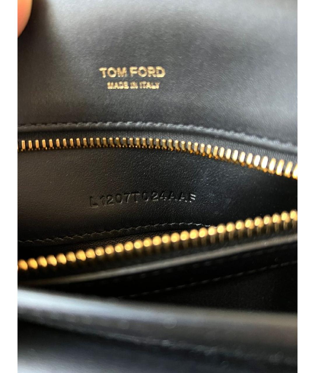 TOM FORD Черная кожаная сумка через плечо, фото 8