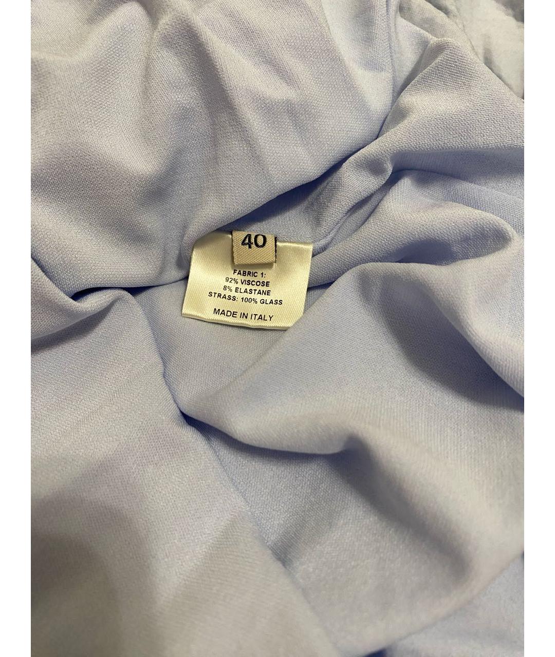 ALEXANDRE VAUTHIER Голубое вискозное коктейльное платье, фото 8
