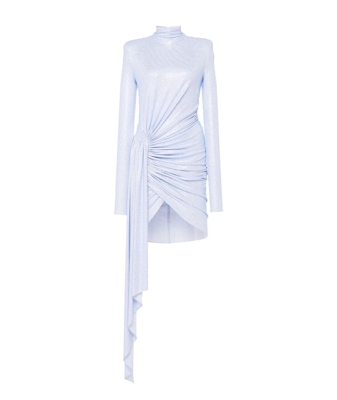 ALEXANDRE VAUTHIER Голубое вискозное коктейльное платье, фото 9