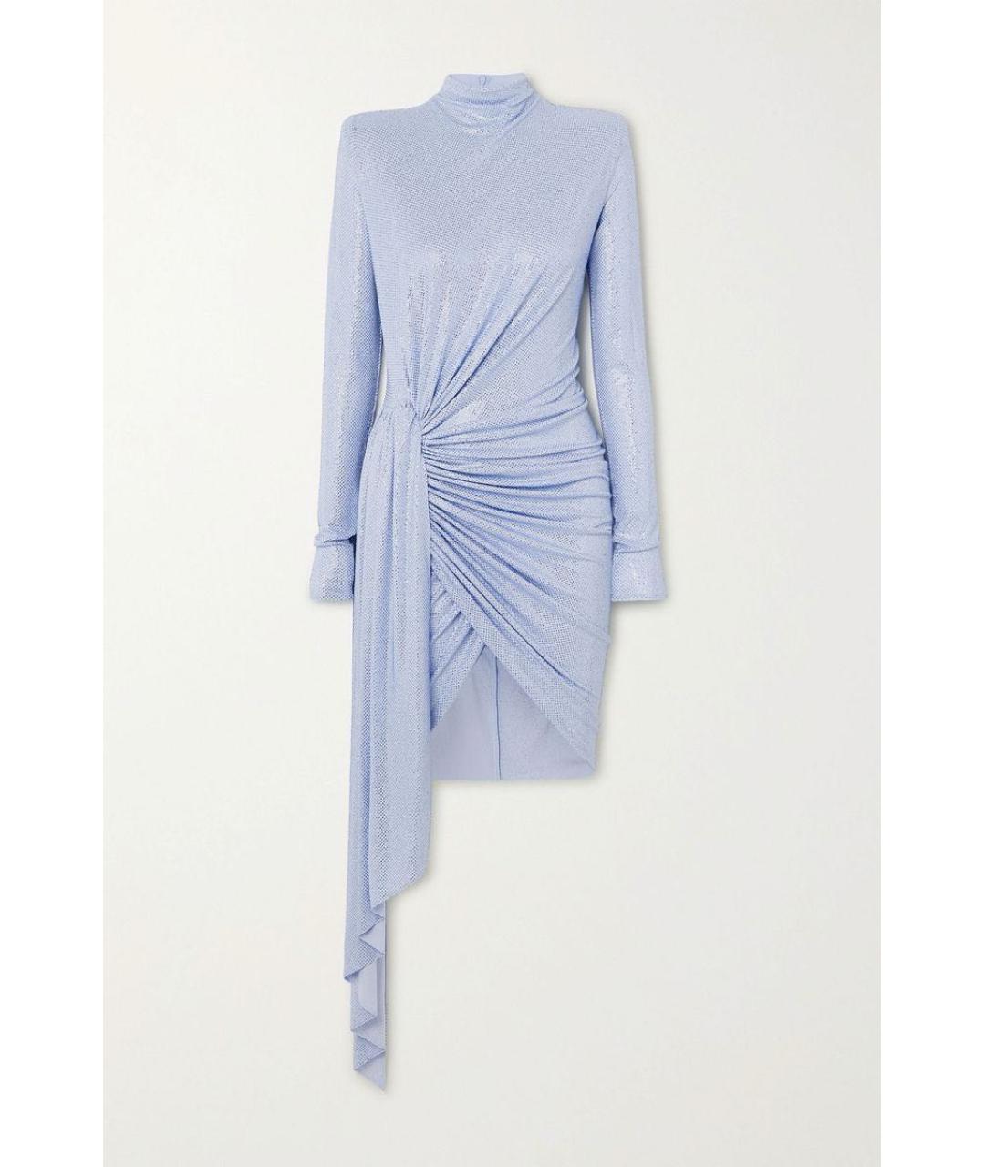 ALEXANDRE VAUTHIER Голубое вискозное коктейльное платье, фото 2