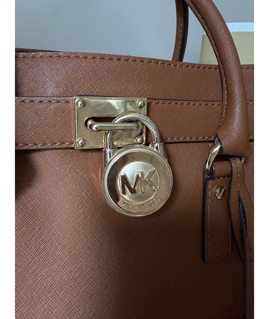 MICHAEL KORS Коричневая кожаная сумка тоут, фото 7