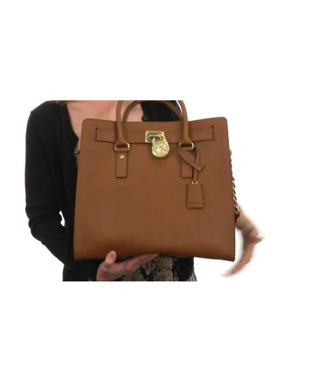 MICHAEL KORS Коричневая кожаная сумка тоут, фото 8