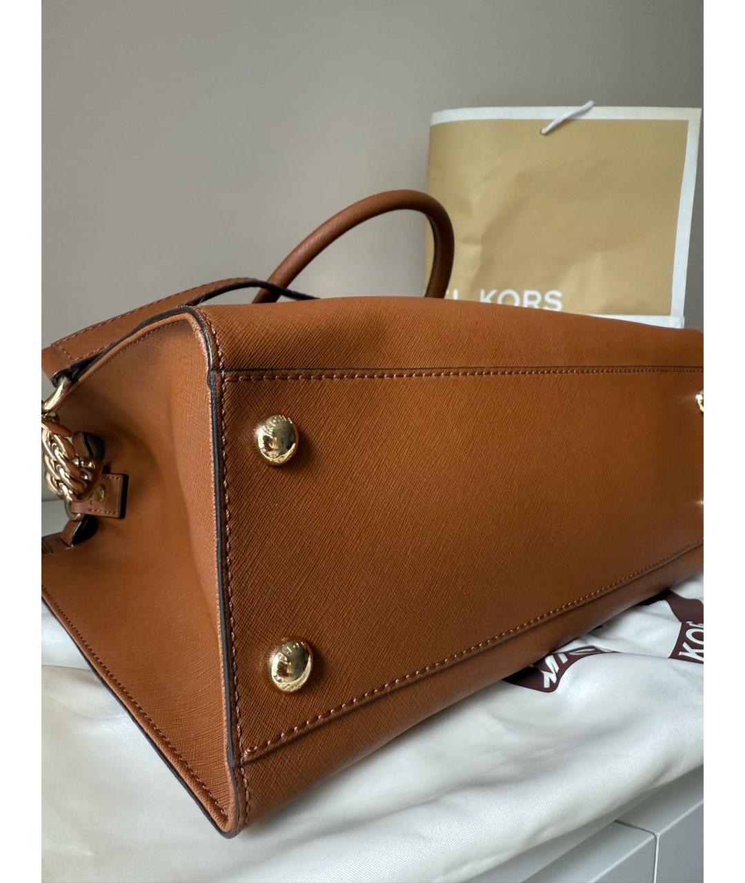 MICHAEL KORS Коричневая кожаная сумка тоут, фото 5
