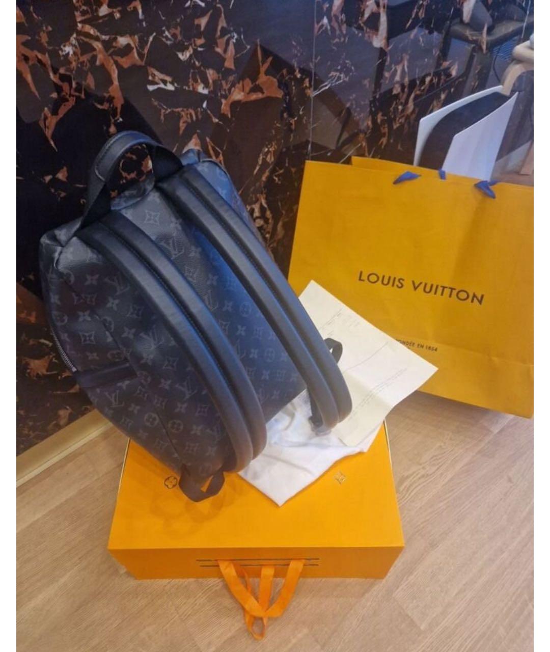 LOUIS VUITTON Черный кожаный рюкзак, фото 3