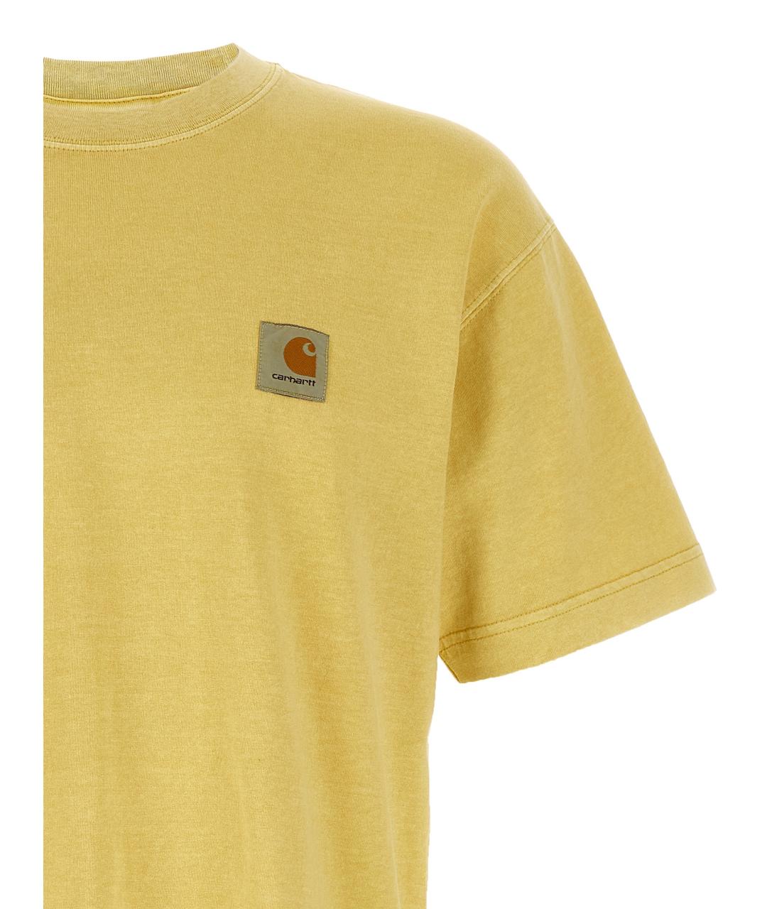 CARHARTT WIP Желтая хлопковая футболка, фото 3