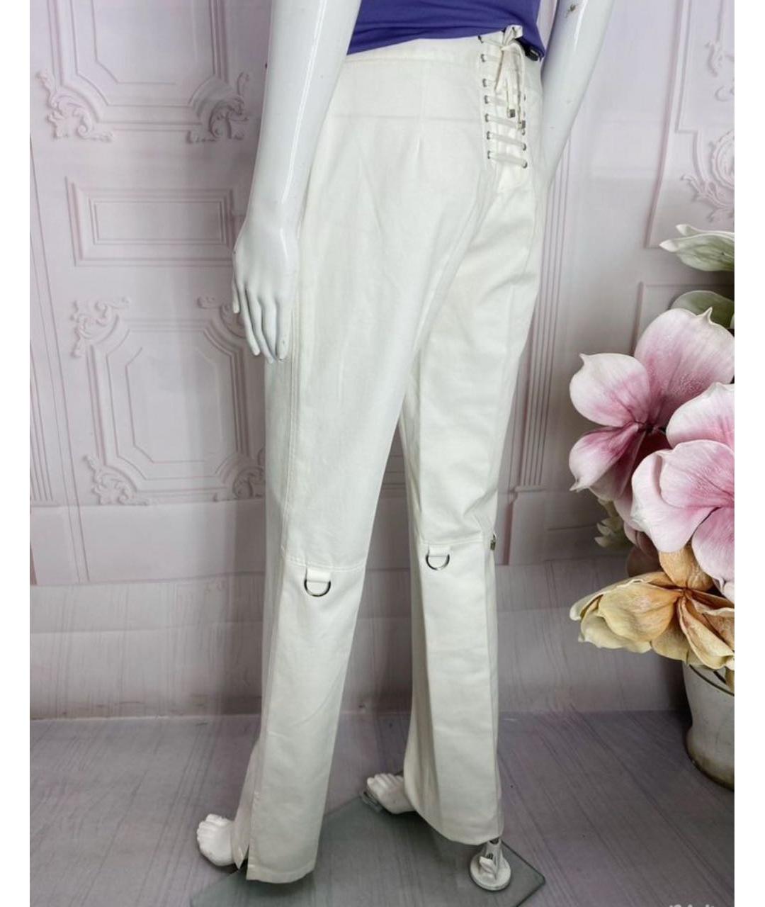 DOLCE&GABBANA Белые хлопковые прямые брюки, фото 7