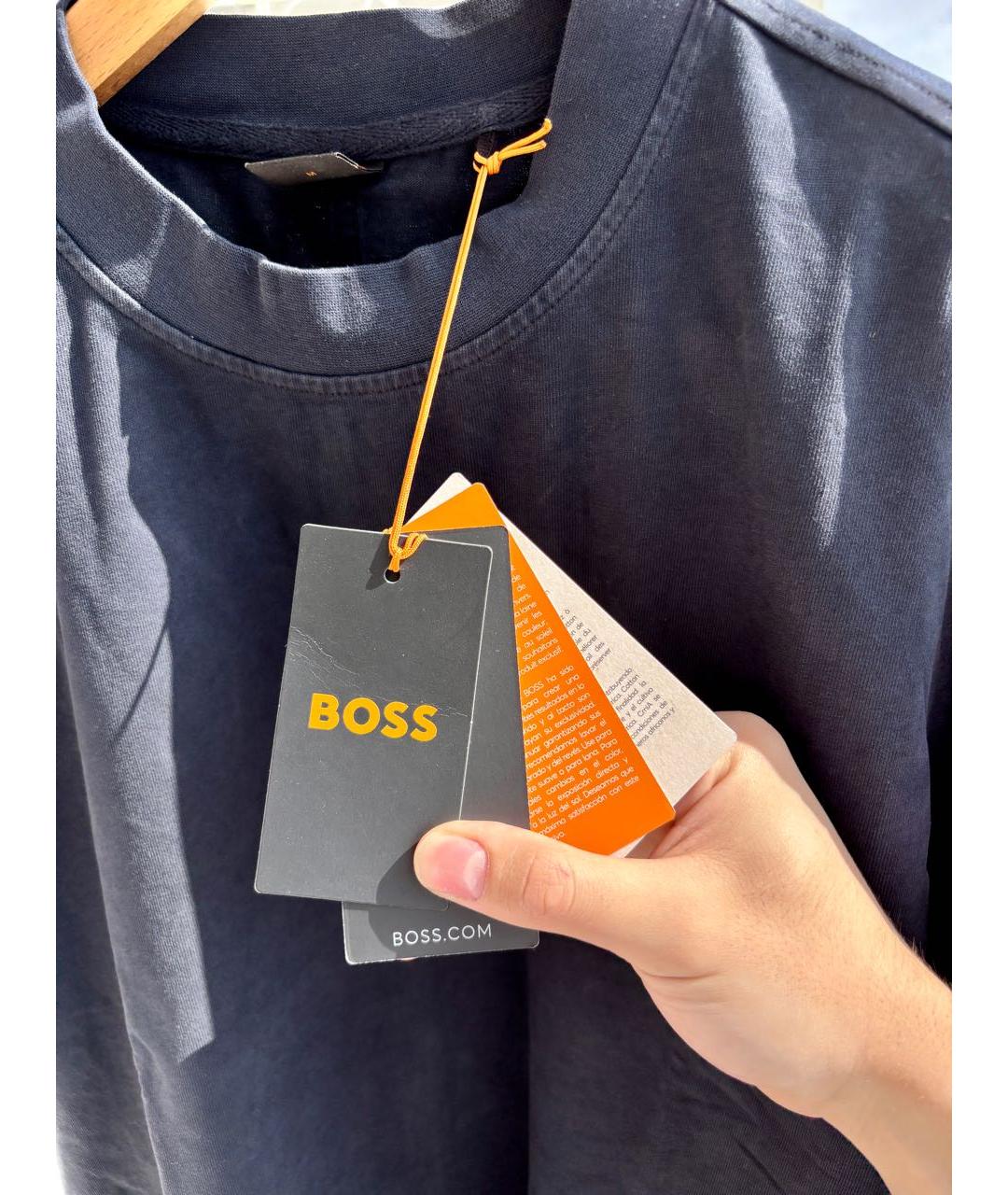 HUGO BOSS Черная хлопковая футболка, фото 3