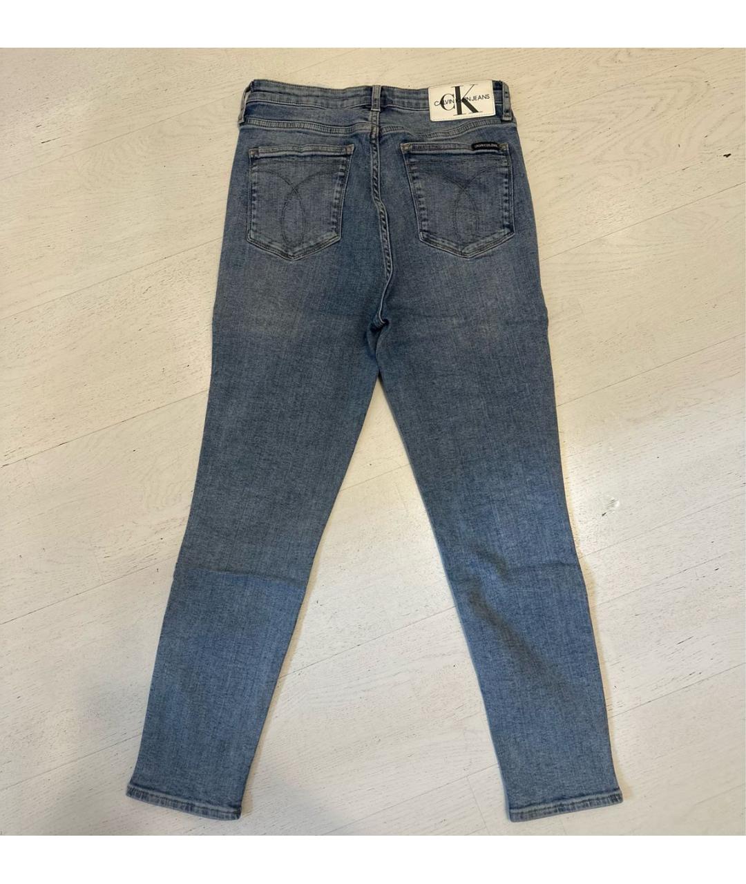 CALVIN KLEIN Голубые хлопко-эластановые джинсы слим, фото 2