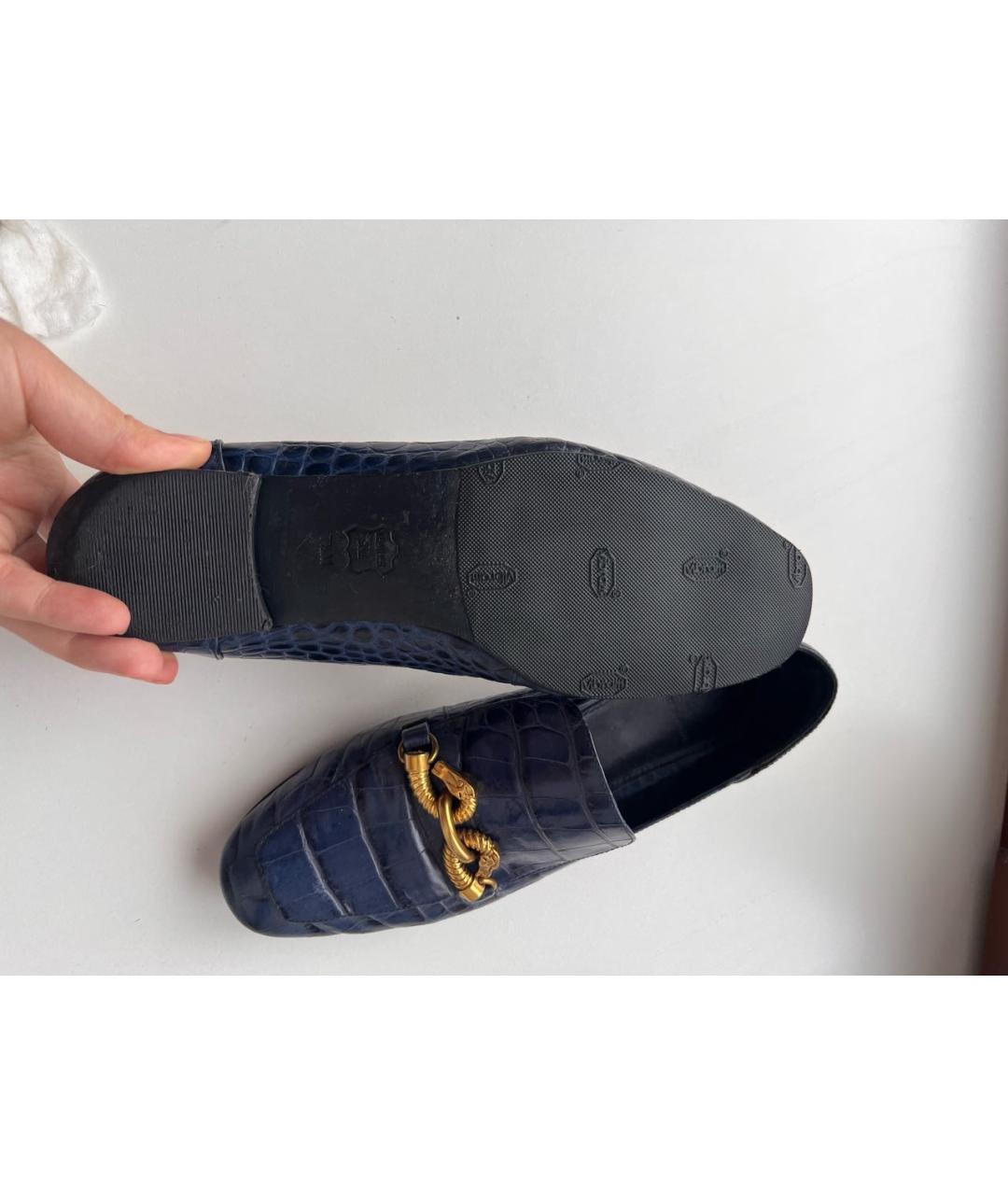 TORY BURCH Темно-синие кожаные лоферы, фото 3
