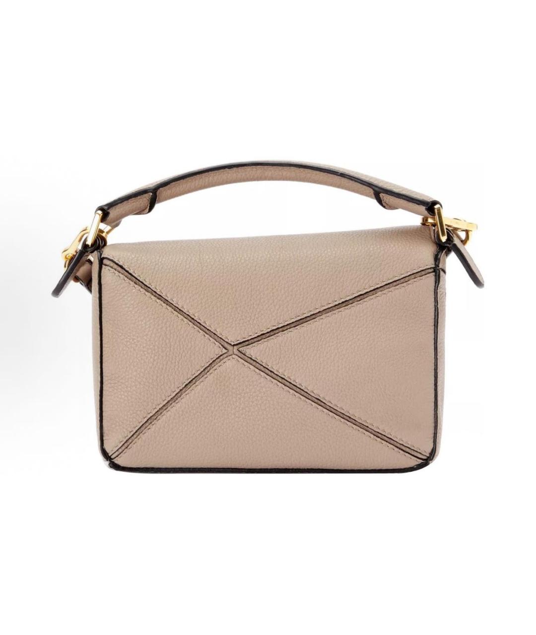 LOEWE Бежевая кожаная сумка через плечо, фото 4