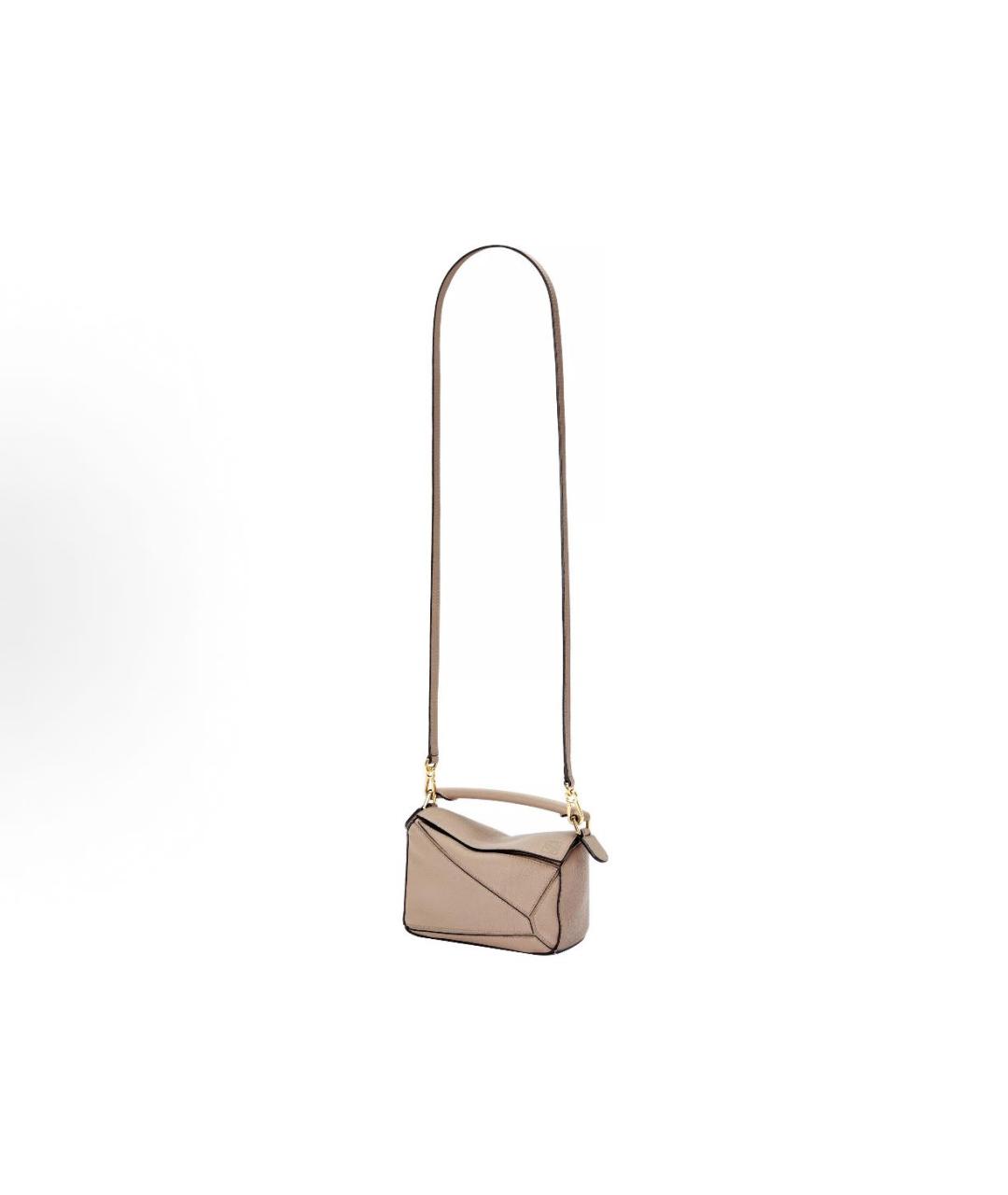 LOEWE Бежевая кожаная сумка через плечо, фото 3