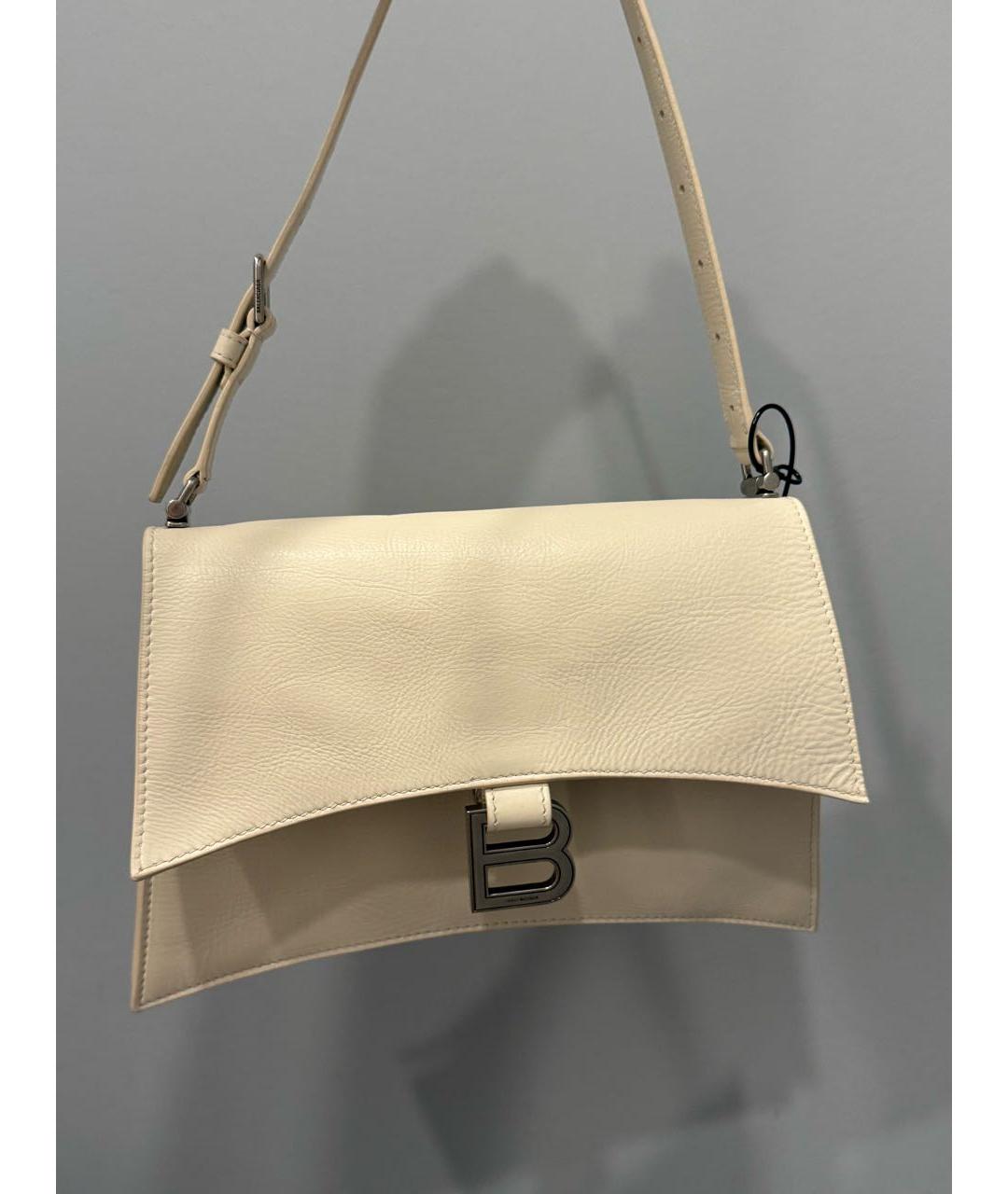 BALENCIAGA Бежевая кожаная сумка с короткими ручками, фото 4