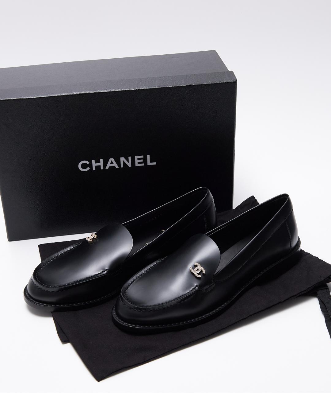CHANEL Черные кожаные лоферы, фото 8
