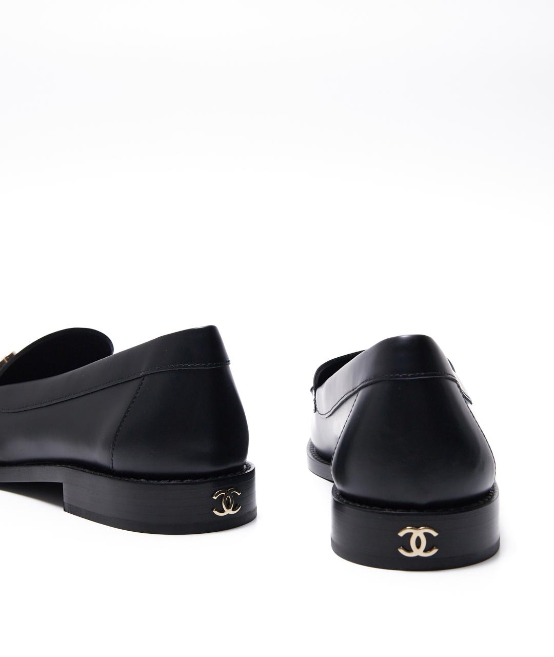 CHANEL Черные кожаные лоферы, фото 7