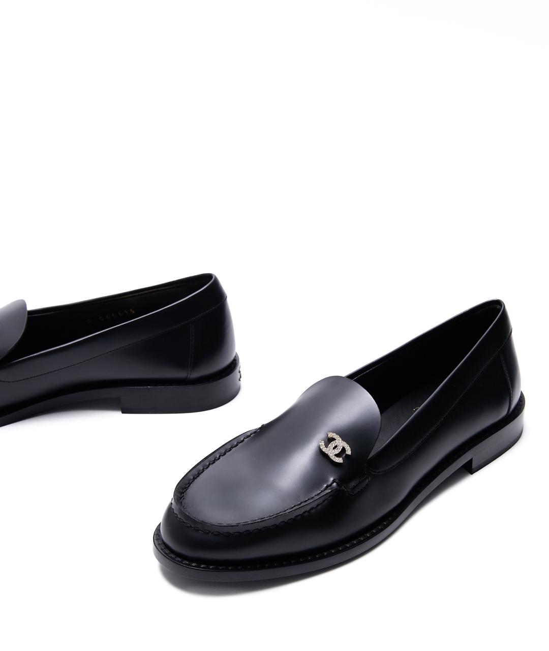CHANEL Черные кожаные лоферы, фото 4