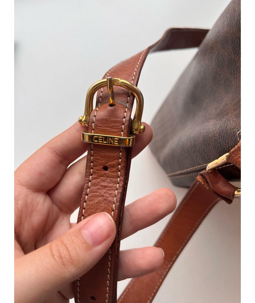 CELINE Коричневая сумка тоут из искусственной кожи, фото 4