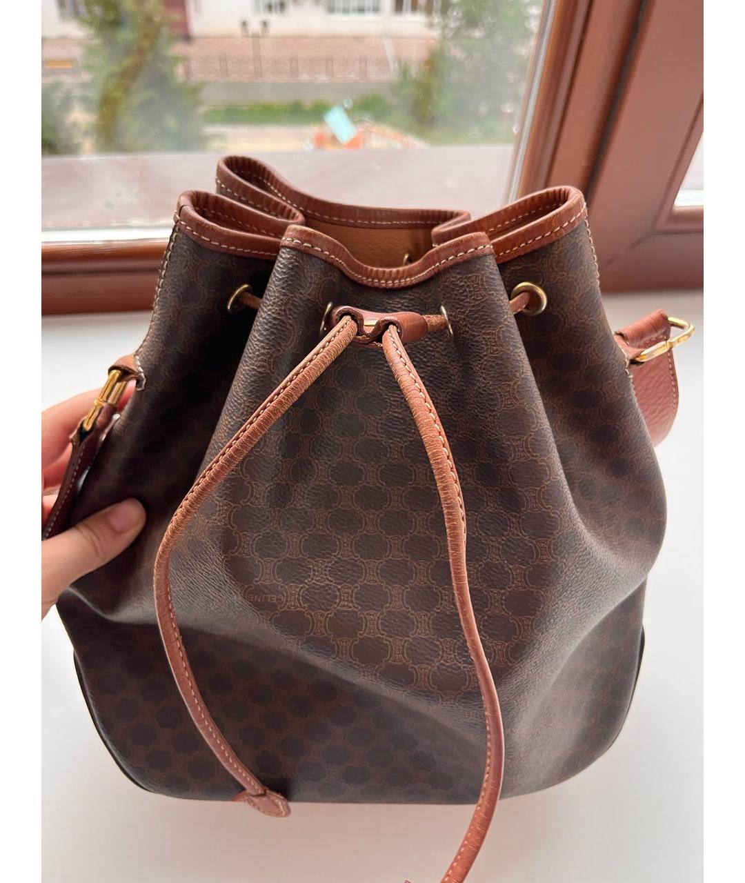 CELINE Коричневая сумка тоут из искусственной кожи, фото 2