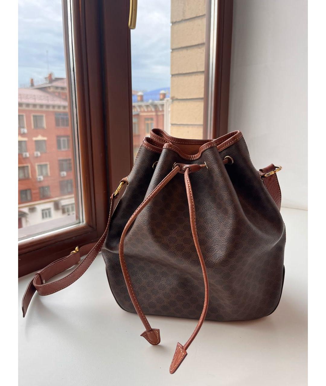 CELINE Коричневая сумка тоут из искусственной кожи, фото 7