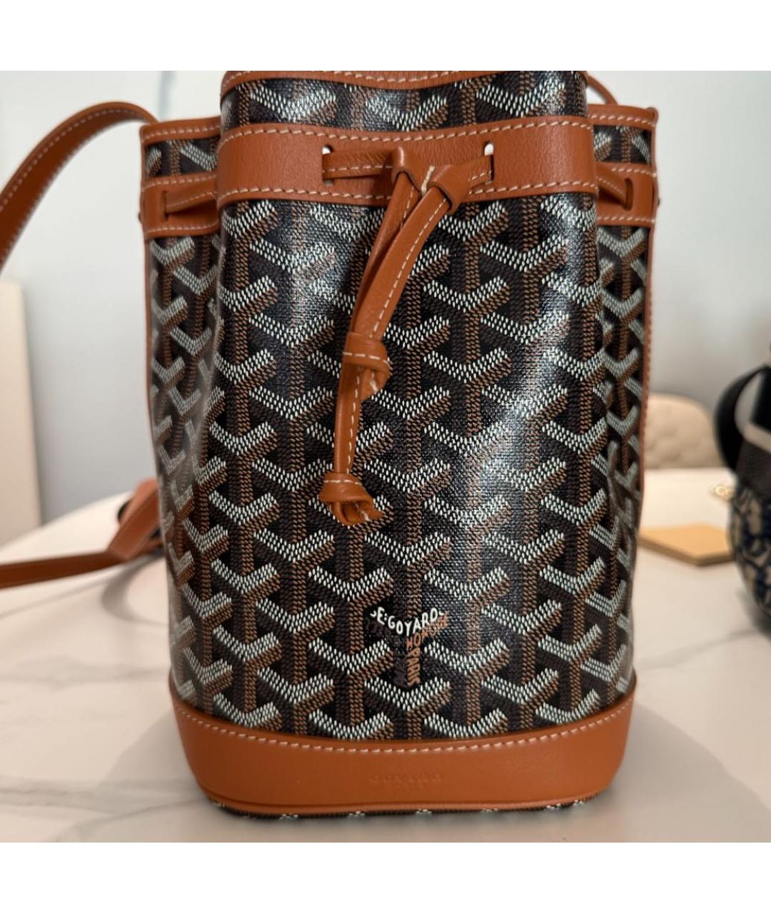 GOYARD Коричневая кожаная сумка через плечо, фото 3
