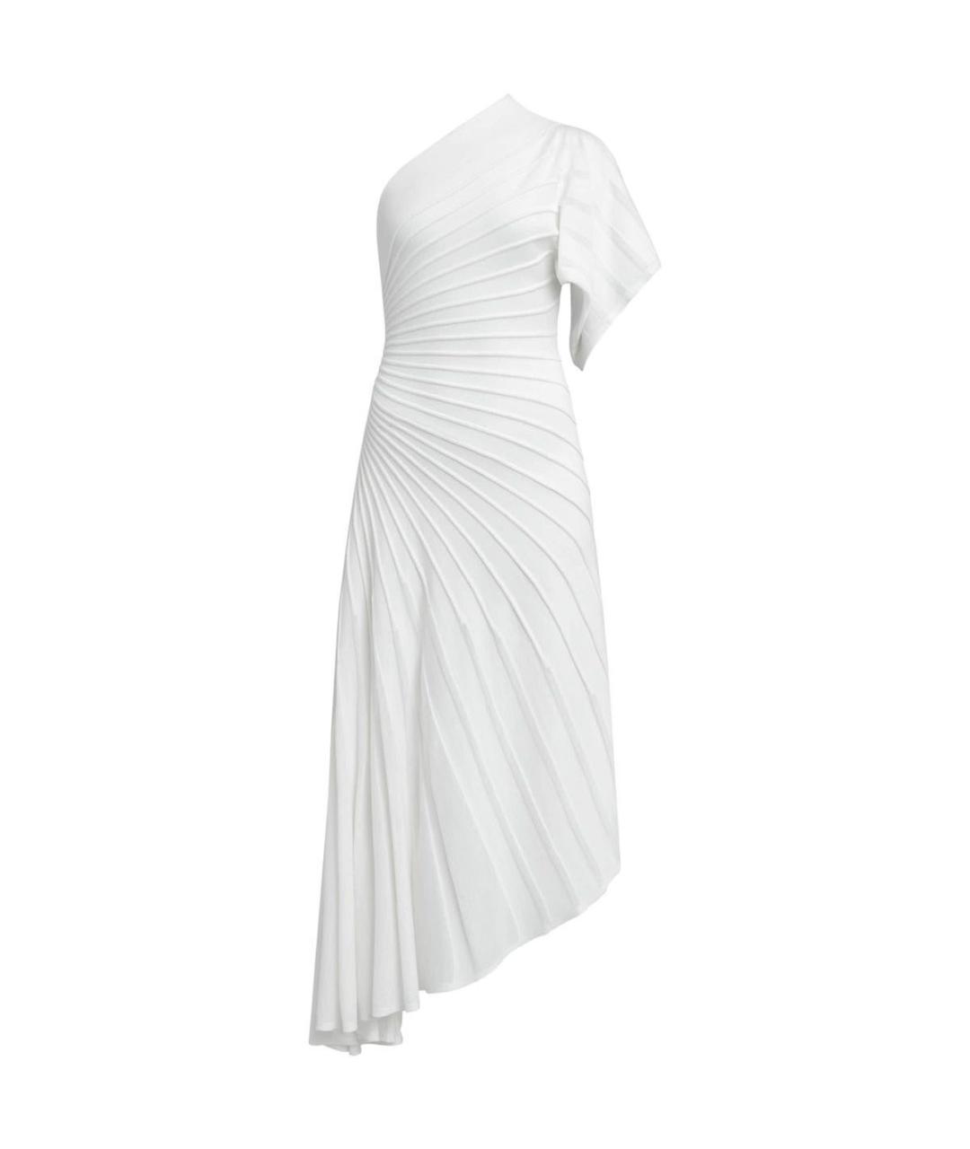 ALAIA Белое шерстяное коктейльное платье, фото 1